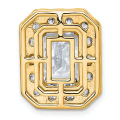 14k 5 1/2 carat Certified Lab Grown Diamond VS+ F+ Emerald Complete Halo Chain Slide Pendant