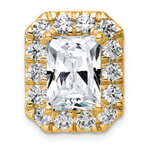 14k 5 1/2 carat Lab Grown Diamond VS+ F+ Emerald Complete Halo Chain Slide Pendant