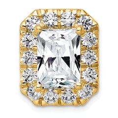 14k 5 1/2 carat Certified Lab Grown Diamond VS+ F+ Emerald Complete Halo Chain Slide Pendant