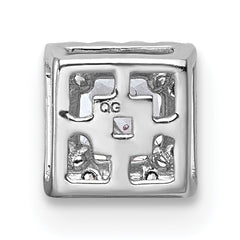 14k White Gold 1/3 carat Lab Grown Diamond VS+ F+ Princess Complete Halo Chain Slide Pendant