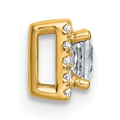 14k 1/3 carat Lab Grown Diamond VS+ F+ Princess Complete Halo Chain Slide Pendant