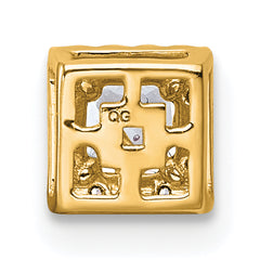 14k 1/3 carat Lab Grown Diamond VS+ F+ Princess Complete Halo Chain Slide Pendant