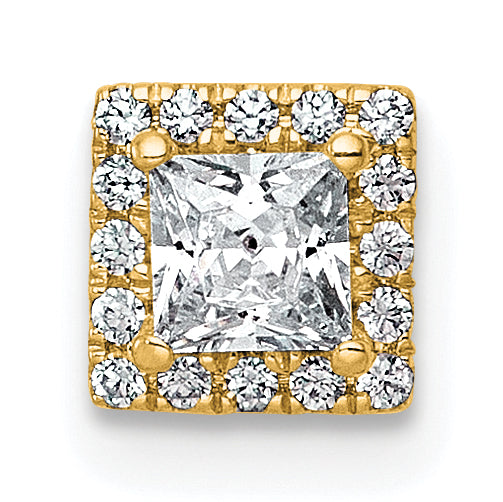 14k 1/3 carat Lab Grown Diamond VS+ F+ Princess Complete Halo Chain Slide Pendant