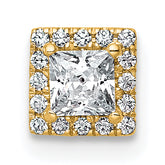 14k 1/3 carat Lab Grown Diamond VS+ F+ Princess Complete Halo Chain Slide Pendant