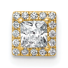 14k 1/3 carat Lab Grown Diamond VS+ F+ Princess Complete Halo Chain Slide Pendant