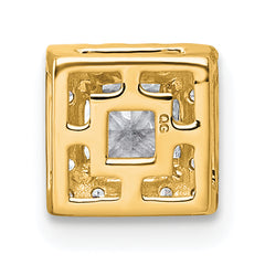 14k 5/8 carat Lab Grown Diamond VS+ F+ Princess Complete Halo Chain Slide Pendant