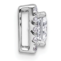 14k White Gold 1 1/4 carat Lab Grown Diamond VS+ F+ Princess Complete Halo Chain Slide Pendant