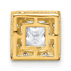 14k 1 1/4 carat Lab Grown Diamond VS+ F+ Princess Complete Halo Chain Slide Pendant