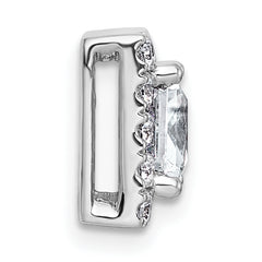 14k White Gold 1 7/8 carat Certified Lab Grown Diamond VS+ F+ Princess Complete Halo Chain Slide Pendant