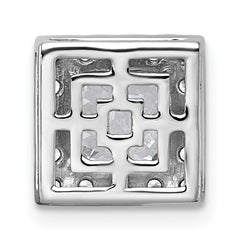 14k White Gold 1 7/8 carat Lab Grown Diamond VS+ F+ Princess Complete Halo Chain Slide Pendant