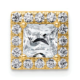 14k 1 7/8 carat Certified Lab Grown Diamond VS+ F+ Princess Complete Halo Chain Slide Pendant