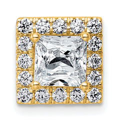 14k 1 7/8 carat Lab Grown Diamond VS+ F+ Princess Complete Halo Chain Slide Pendant