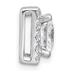 14k White Gold 2 1/2 carat Lab Grown Diamond VS+ F+ Princess Complete Halo Chain Slide Pendant