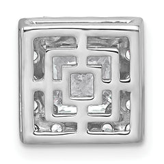 14k White Gold 2 1/2 carat Certified Lab Grown Diamond VS+ F+ Princess Complete Halo Chain Slide Pendant