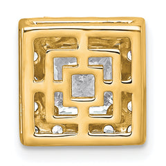 14k 2 1/2 carat Certified Lab Grown Diamond VS+ F+ Princess Complete Halo Chain Slide Pendant