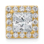 14k 2 1/2 carat Certified Lab Grown Diamond VS+ F+ Princess Complete Halo Chain Slide Pendant