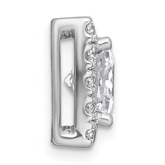 14k White Gold 3 1/4 carat Certified Lab Grown Diamond VS+ F+ Princess Complete Halo Chain Slide Pendant