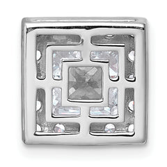 14k White Gold 3 1/4 carat Certified Lab Grown Diamond VS+ F+ Princess Complete Halo Chain Slide Pendant