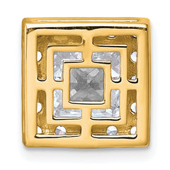 14k 3 1/4 carat Certified Lab Grown Diamond VS+ F+ Princess Complete Halo Chain Slide Pendant