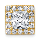 14k 3 1/4 carat Lab Grown Diamond VS+ F+ Princess Complete Halo Chain Slide Pendant