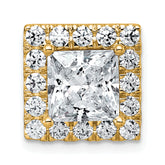 14k 3 3/4 carat Lab Grown Diamond VS+ F+ Princess Complete Halo Chain Slide Pendant