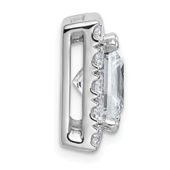 14k White Gold 5 1/8 carat Lab Grown Diamond VS+ F+ Princess Complete Halo Chain Slide Pendant