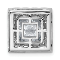 14k White Gold 5 1/8 carat Certified Lab Grown Diamond VS+ F+ Princess Complete Halo Chain Slide Pendant