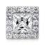 14k White Gold 5 1/8 carat Certified Lab Grown Diamond VS+ F+ Princess Complete Halo Chain Slide Pendant