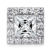 14k White Gold 5 1/8 carat Certified Lab Grown Diamond VS+ F+ Princess Complete Halo Chain Slide Pendant