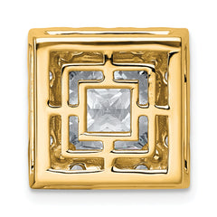 14k 5 1/8 carat Certified Lab Grown Diamond VS+ F+ Princess Complete Halo Chain Slide Pendant