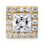14k 5 1/8 carat Lab Grown Diamond VS+ F+ Princess Complete Halo Chain Slide Pendant