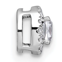 14k White Gold 1/3 carat Lab Grown Diamond VS+ F+ Cushion Complete Halo Chain Slide Pendant