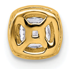 14k 1/3 carat Lab Grown Diamond VS+ F+ Cushion Complete Halo Chain Slide Pendant