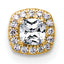 14k 1/3 carat Lab Grown Diamond VS+ F+ Cushion Complete Halo Chain Slide Pendant
