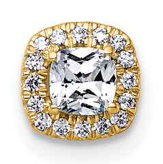 14k 1/3 carat Lab Grown Diamond VS+ F+ Cushion Complete Halo Chain Slide Pendant