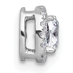 14k White Gold 1/2 carat Lab Grown Diamond VS+ F+ Cushion Complete Halo Chain Slide Pendant