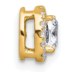 14k 1/2 carat Lab Grown Diamond VS+ F+ Cushion Complete Halo Chain Slide Pendant