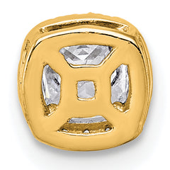 14k 1/2 carat Lab Grown Diamond VS+ F+ Cushion Complete Halo Chain Slide Pendant