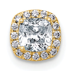 14k 1/2 carat Lab Grown Diamond VS+ F+ Cushion Complete Halo Chain Slide Pendant