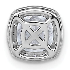 14k White Gold 1 1/6 carat Certified Lab Grown Diamond VS+ F+ Cushion Complete Halo Chain Slide Pendant