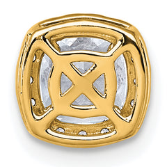 14k 1 1/6 carat Certified Lab Grown Diamond VS+ F+ Cushion Complete Halo Chain Slide Pendant