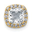 14k 1 1/6 carat Lab Grown Diamond VS+ F+ Cushion Complete Halo Chain Slide Pendant