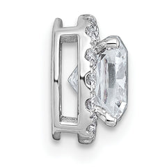 14k White Gold 1 3/4 carat Lab Grown Diamond VS+ F+ Cushion Complete Halo Chain Slide Pendant