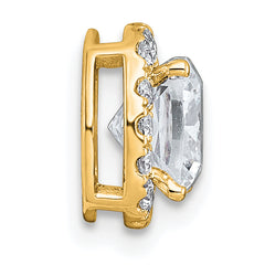 14k 1 3/4 carat Lab Grown Diamond VS+ F+ Cushion Complete Halo Chain Slide Pendant