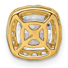 14k 1 3/4 carat Lab Grown Diamond VS+ F+ Cushion Complete Halo Chain Slide Pendant