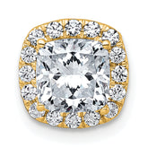 14k 1 3/4 carat Lab Grown Diamond VS+ F+ Cushion Complete Halo Chain Slide Pendant