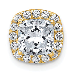 14k 1 3/4 carat Lab Grown Diamond VS+ F+ Cushion Complete Halo Chain Slide Pendant