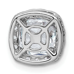 14k White Gold 2 1/3 carat Lab Grown Diamond VS+ F+ Cushion Complete Halo Chain Slide Pendant