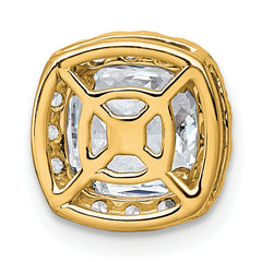 14k 2 1/3 carat Certified Lab Grown Diamond VS+ F+ Cushion Complete Halo Chain Slide Pendant