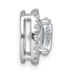 14k White Gold 3 carat Certified Lab Grown Diamond VS+ F+ Cushion Complete Halo Chain Slide Pendant